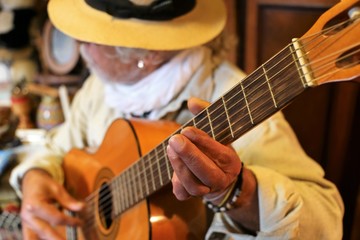 Musician playing the guitar