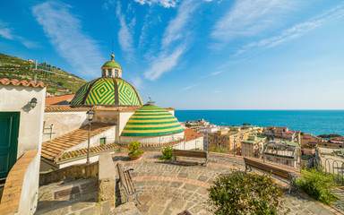 Church in Maiori on Amalfi coast in province of Salerno, Campania, Italy.
