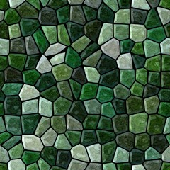 surface floor marble mosaic pattern seamless background with black grout - dark emerald green color