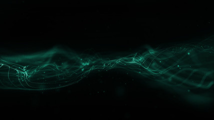 Green wave abstract background