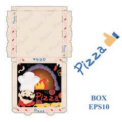 ready to print_24_pizza food packaging box layout design