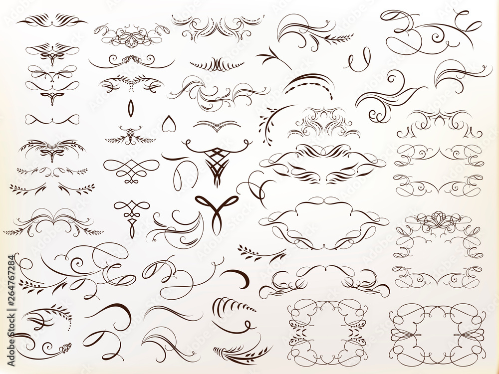 Canvas Prints huge collection of vector calligraphic flourishes for design