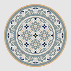 plate, frame. round geometric ornament for tea or coffee porcelain plate,trays, dishes and souvenirs, can also be used as a background, invitation, greeting card