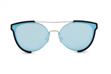 Blue Sunglasses, front view isolated on white background