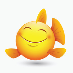 Cute fish emoticon, emoji