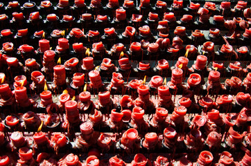 Philippines. Candles in the church. Religion and culture.