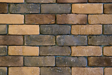 Brown Color Gradation Brick Wall for Background, Banner and Wallpaper
