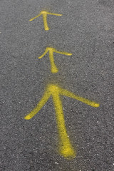 Markierung auf Asphalt/ Volkslauf