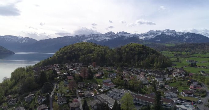 Spiez fly out the city part1 - Aerial 4K