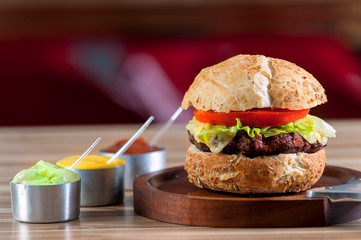 hamburger and french fries