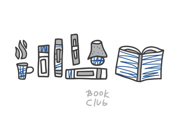 Book concept. Vector illustration in doodle style.