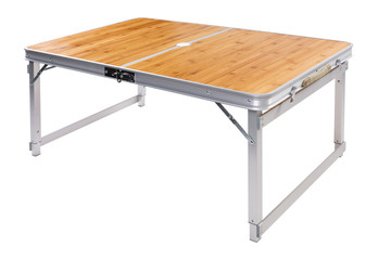 easy folding table for camping or for fishing, on a white background