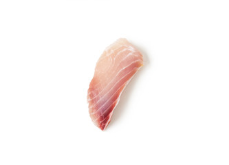 Fish slice on isolated white background