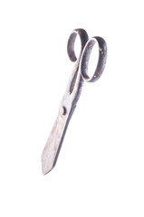 Vintage roofing scissors on white background isolate
