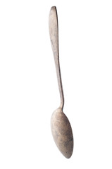 Antique military spoon on white background isolate
