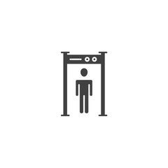 Door frame metal detector, security gate symbol