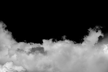 White cloud, Fluffy texture , Abstract, isolated on black background