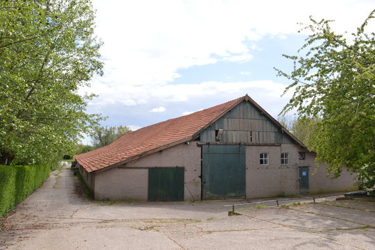Old barn near farm in Ooijpolder
