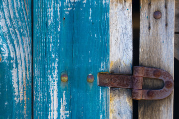 old wooden door with lock