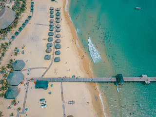 Fototapeta na wymiar Ky Co beach in Quy Nhon, Vietnam from above