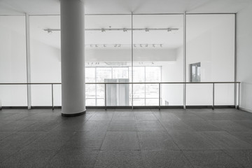 Entrance hall and empty floor tile, interior space