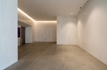 Entrance hall and empty floor tile, interior space