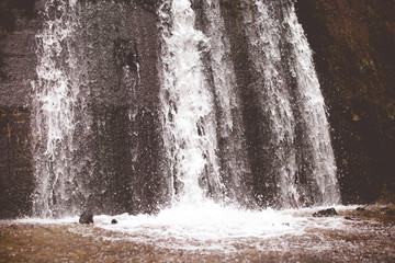 Fresh mountain waterfall background