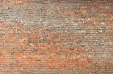 Old red brick wall background texture