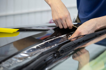 car paint protection film installing