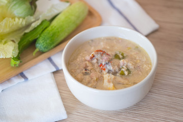 Simmer soft crab boiled in coconut milk