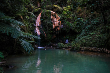 Caldeira Velha Waterfall, Hotsprings, Hot-Springs in Sao Miguel Islands, Azores, Portugal