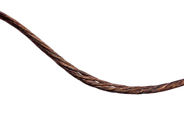 Copper wire electrical line isolated on white background