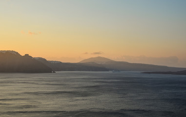 Fototapeta na wymiar Beautiful seascape of Santorini Island