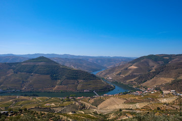 Fototapeta na wymiar Portugal, Douro Region, Pinhao, the Douro River at Valley of Fire - Vale do Inferno - UNESCO World Heritage