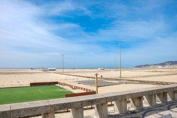 Fototapeta na wymiar View of the sandy beach of Alto do Viso in figueira da foz in Portugal