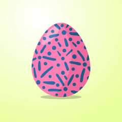 pink egg with blue pattern