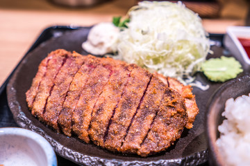 Deep fried beef in Tokyo, fried steak, beef, japanese food