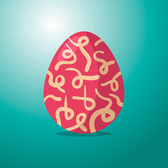 red egg with brown pattern