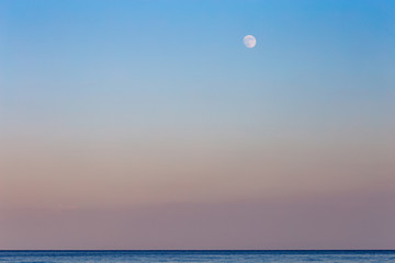 sunset and the moon