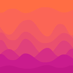 Abstract orange and violet sunset curvy background
