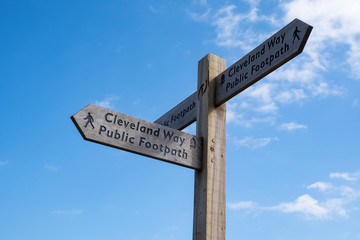 Fototapeta premium Wood sign directions in Yorkshire