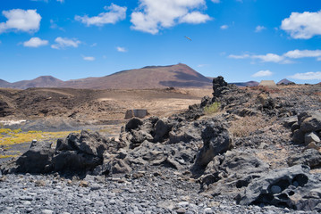 Janubio landscape in Lanzarote, Spain