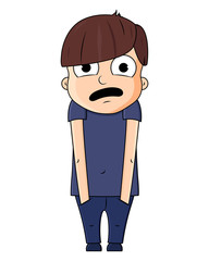 Cute cartoon boy with surprise emotions. Vector illustration