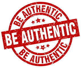 be authentic round red grunge stamp