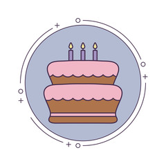 cake of birthday in frame circular