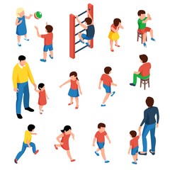 Fototapeta premium Children Isometric Set