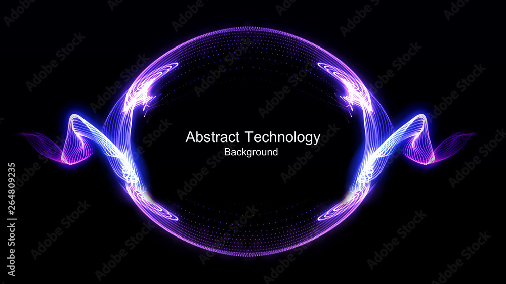 Sticker abstract technology background with light effect