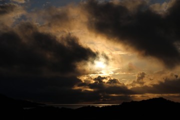 dramatic coastal sunset