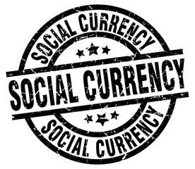 social currency round grunge black stamp