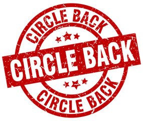 circle back round red grunge stamp